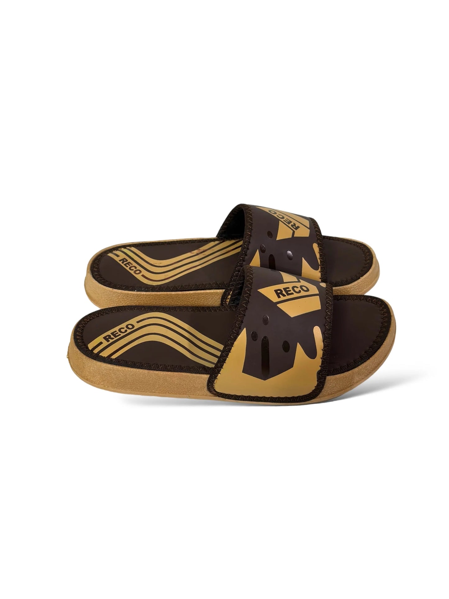 Brown Reco Pure Leather Slides - HE – 7